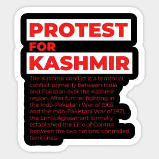 Protest For Kashmir And Resolve Kashmir Conflicts With Peace Sticker